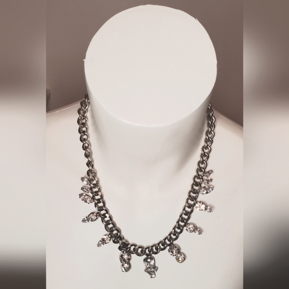 ABS Allen Schwartz Jewelry - ABS Allen Schwartz - necklace-silver Metal -crystal/rhinestones-pre-owned